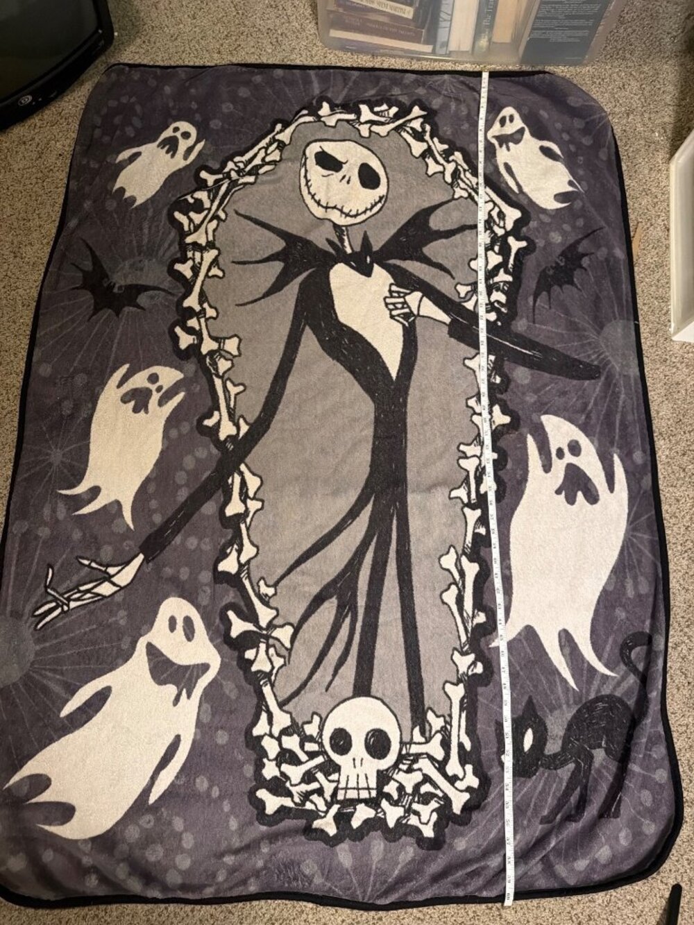 Nightmare Before Christmas Fleece Throw Blanket 43"x59" With Jack Skellington &